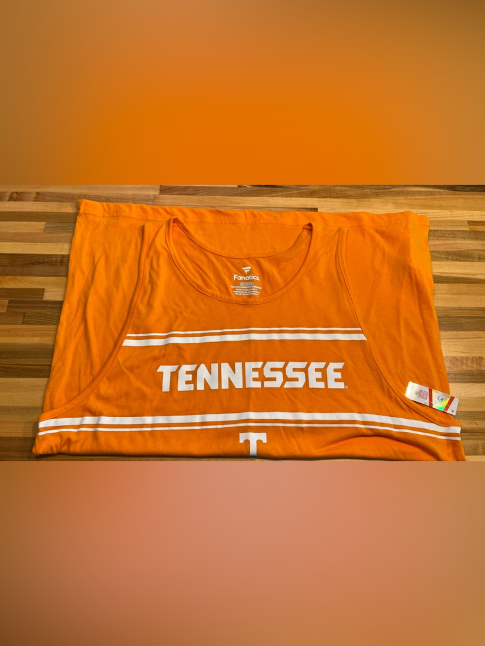 Men’s Fanatics Orange and White Sleeveless Team Tank- Tennessee Vols - Picture 2 of 4